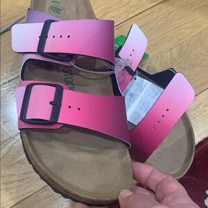 Birkenstock Arizona BS Women Birco Flor Sandals Vegan Ombré Pink Purple Narrow